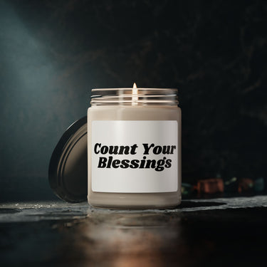 Faith Culture - Count Your Blessings Soy Candle Thanksgiving Gift Christian Home Décor 9oz White Sage and Lavender 9oz