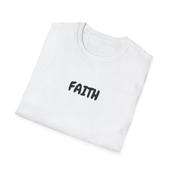 Faith Culture – Faith Unisex T-Shirt – White | Minimalist Christian T-Shirt Rooted in Hebrews 11:1 White