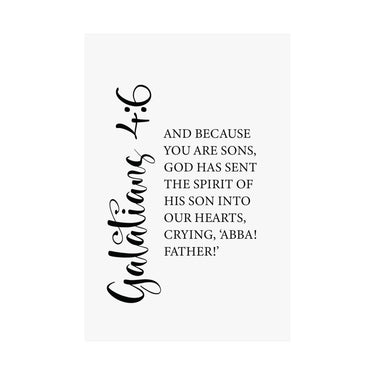 Faith Culture - Abba Father Christian Poster Galatians 4:6 Scripture Wall Art