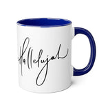 Faith Culture - Hallelujah - Christian Accent Coffee Mug, 11oz Blue 11oz