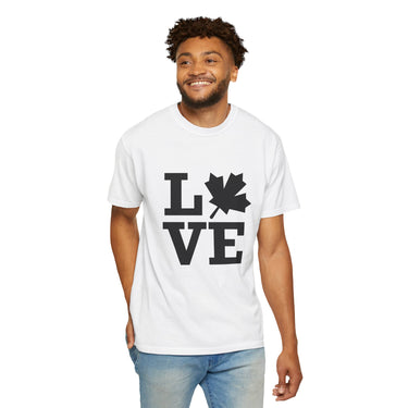 Faith Culture - LOVE Maple Leaf Unisex T-Shirt – White | Canada-Inspired Minimalist Tee