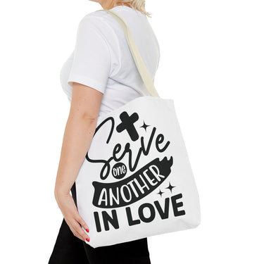 Faith Culture - Serve One Another in Love Christian Tote Bag - Galatians 5:13 Bible Verse