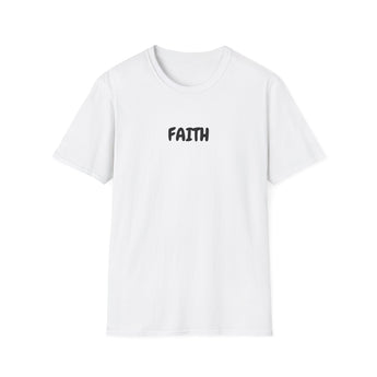 Faith Culture – Faith Unisex T-Shirt – White | Minimalist Christian T-Shirt Rooted in Hebrews 11:1