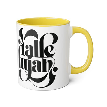 Faith Culture - Hallelujah - Christian Accent Coffee Mug, 11oz Yellow 11oz