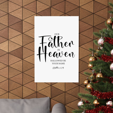 Faith Culture - Our Father in Heaven Christian Poster Matthew 6:9 Scripture Wall Art