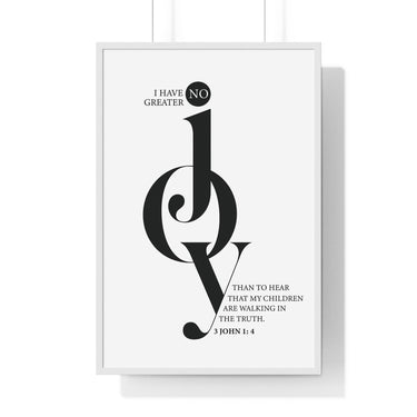 Faith Culture - 3 John 1:4 Christian Scripture Wall Art No Greater Joy 24″ x 36″ White