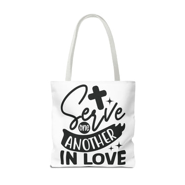 Faith Culture - Serve One Another in Love Christian Tote Bag - Galatians 5:13 Bible Verse