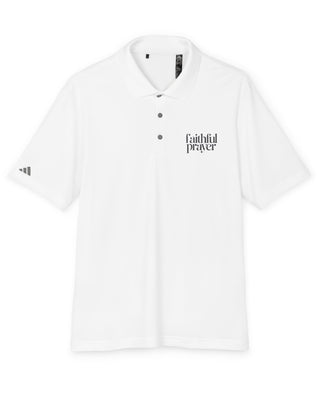 Faith Culture - Faithful in Prayer - Christian Unisex Performance Polo by adidas® White