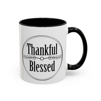 Faith Culture - Thankful & Blessed - Christian Thanksgiving Accent Coffee Mug, 11oz and 15oz