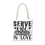 Faith Culture - Serve One Another in Love Christian Tote Bag - Galatians 5:13 Bible Verse