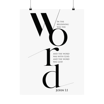 Faith Culture In the Beginning Was the Word John 1:1 Christian Matte Poster | Minimal Typography Bible Verse Print