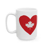 Faith Culture – Maple Heart Mug – 11oz & 15oz | Canada Love Coffee Cup 15oz