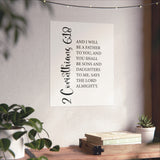 Faith Culture - Sons and Daughters Christian Poster 2 Corinthians 6:18 Scripture Wall Art