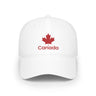 Faith Culture - Red Maple & Canada Text Low Profile Baseball Cap – White | Vibrant Canadian Identity Hat White One size