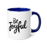 Faith Culture - Be Joyful - Christian Accent Coffee Mug, 11oz Blue 11oz