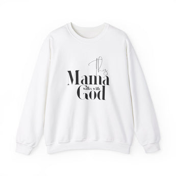 Faith Culture - This Mama Walks with God -Christian Unisex Heavy Blend™ Crewneck Sweatshirt