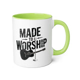 Faith Culture - Made to Worship - Christian Accent Coffee Mug, 11oz Light Green 11oz