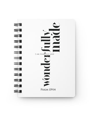 Fearfully and Wonderfully Made Spiral Journal | Psalm 139:14 Christian Notebook