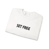 Faith Culture – Set Free Unisex Crewneck Sweatshirt – White | Christian Minimalist Sweatshirt for Everyday Faith