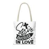 Faith Culture - Serve One Another in Love Christian Tote Bag - Galatians 5:13 Bible Verse