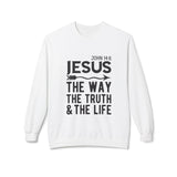 Faith Culture - Jesus The Way The Truth The Life Christian Sweatshirt John 14:6 White