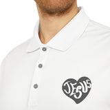 Faith Culture - Jesus Heart - Christian Unisex Performance Polo by adidas® White