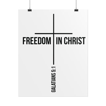 Freedom in Christ Christian Poster | Galatians 5:1 Scripture Wall Art 16" x 20" (Vertical)