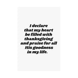 Faith Culture – Thanksgiving Declaration Wall Art Matte Poster – Christian Gratitude Home Decor 24″ x 36″ Matte