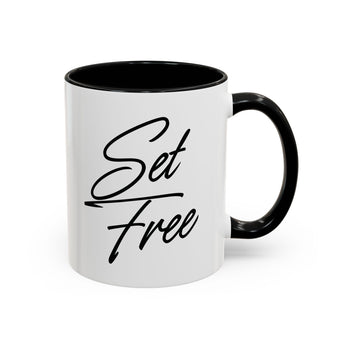 Faith Culture - Set Free Christian Accent Mug, 11oz & 15oz | Bold Freedom Mug 11oz Black