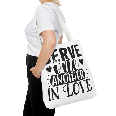 Faith Culture - Serve One Another in Love Christian Tote Bag - Galatians 5:13 Bible Verse