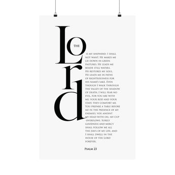 Faith Culture Shepherd Psalm 23 Christian Matte Poster | Minimal Typography Scripture Wall Art Print