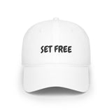Faith Culture – Set Free Christian Baseball Cap | John 8:36 Inspired Design White One size