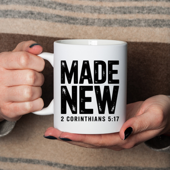 Faith Culture Made New Christian Accent Mug, 11oz | 2 Corinthians 5:17