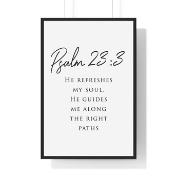 Faith Culture - Restored Soul - Psalm 23:3 - Christian Bible Verse Wall Art