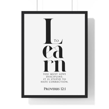 Wisdom's Path - Proverbs 12:1 - Christian Wall Art 18″ x 24″ Black