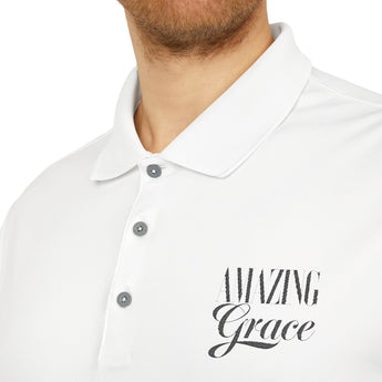 Faith Culture - Amazing Grace - Christian Unisex Performance Polo by adidas® White