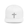 Faith Culture - Blessed Cross - Christian Snapback Hat, Flat Bill Cap for Men and Women One size White