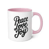 Faith Culture - Peace Love Joy - Christian Coffee Mug, 11oz Pink 11oz