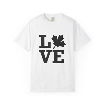 Faith Culture - LOVE Maple Leaf Unisex T-Shirt – White | Canada-Inspired Minimalist Tee