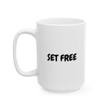 Faith Culture - Set Free Christian Coffee Mug – John 8:36 Scripture Mug, 11oz & 15oz 15oz