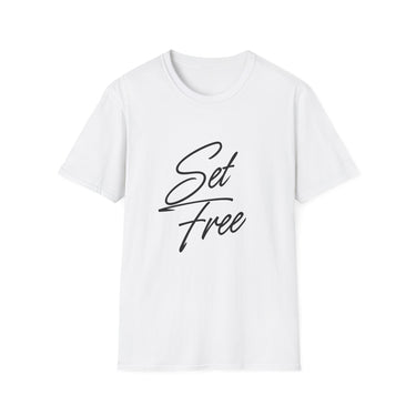 Faith Culture – Set Free Unisex T-Shirt – White | Christian Freedom Tee Inspired by John 8:36