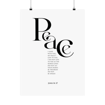 Faith Culture Peace John 14:27 Christian Matte Poster | Minimalist Scripture Wall Art