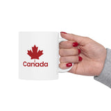 Faith Culture – Canada Maple Leaf Mug – 11oz & 15oz | Bold Red Patriotic Coffee Cup 11oz