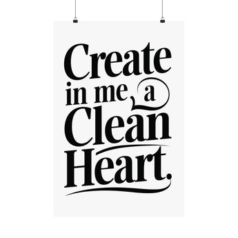 Faith Culture Create in Me a Clean Heart Art Print | Psalm 51:10 Matte Poster