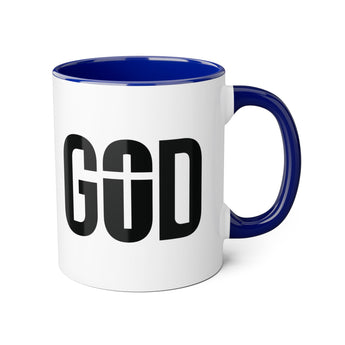 Faith Culture - GOD of the Cross - Christian Accent Coffee Mug, 11oz Blue 11oz