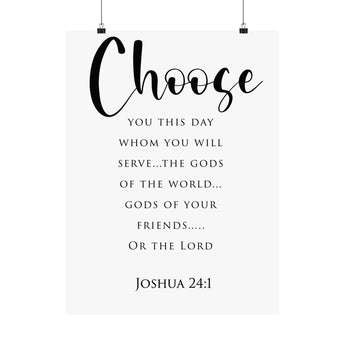 Faith Culture Choose Joshua 24:1 Christian Matte Poster | Scripture Decision Wall Art Print