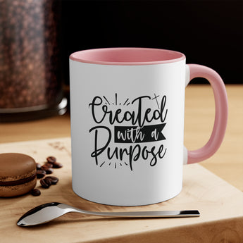 Faith Culture - Created with a Purpose Christian Accent Coffee Mug 11oz Pink