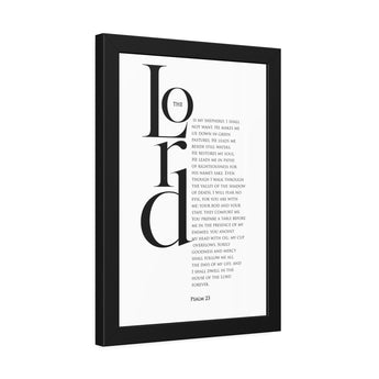 Faith Culture - "The Lord is My Shepherd" - Psalm 23 Christian Vertical Framed Wall Art