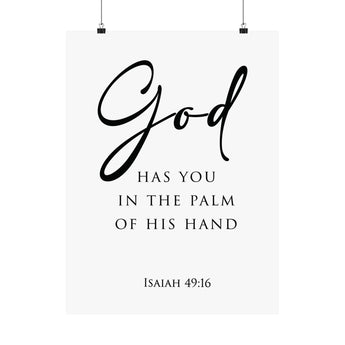 Faith Culture God Isaiah 49:16 Christian Matte Poster | Scripture Encouragement Wall Art Print