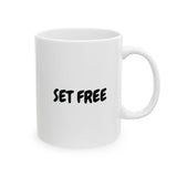 Faith Culture - Set Free Christian Coffee Mug – John 8:36 Scripture Mug, 11oz & 15oz 11oz